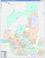 Utica-Rome Metro Area Wall Map Color Cast Style 2026